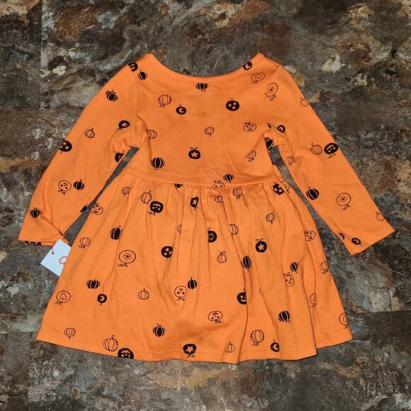 Cat & Jack Toddler Girls Long Sleeve Halloween Printed Dress - Size 18m - NWT - Picture 2 of 4